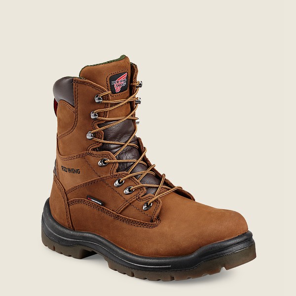 Mens Red Wing King Toe® - 8-inch Waterproof Soft Toe - Work Boots Brown - BAW458269